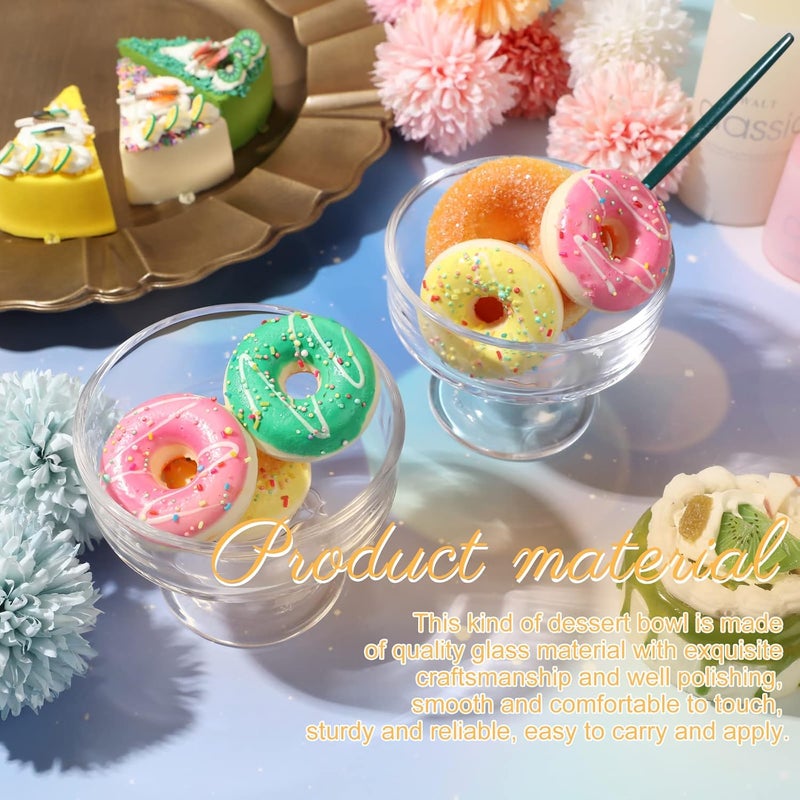 eBoot 12 Pcs Glass Ice Cream Bowls Set 9 oz Mini Dessert Bowls Small Clear Ice Cream Cups Parfait Sundae Trifle Bowl Footed Glass Dessert Cups Serving Dishes for Nuts Fruit Pudding Snack Cereal Party Favors - Image 3