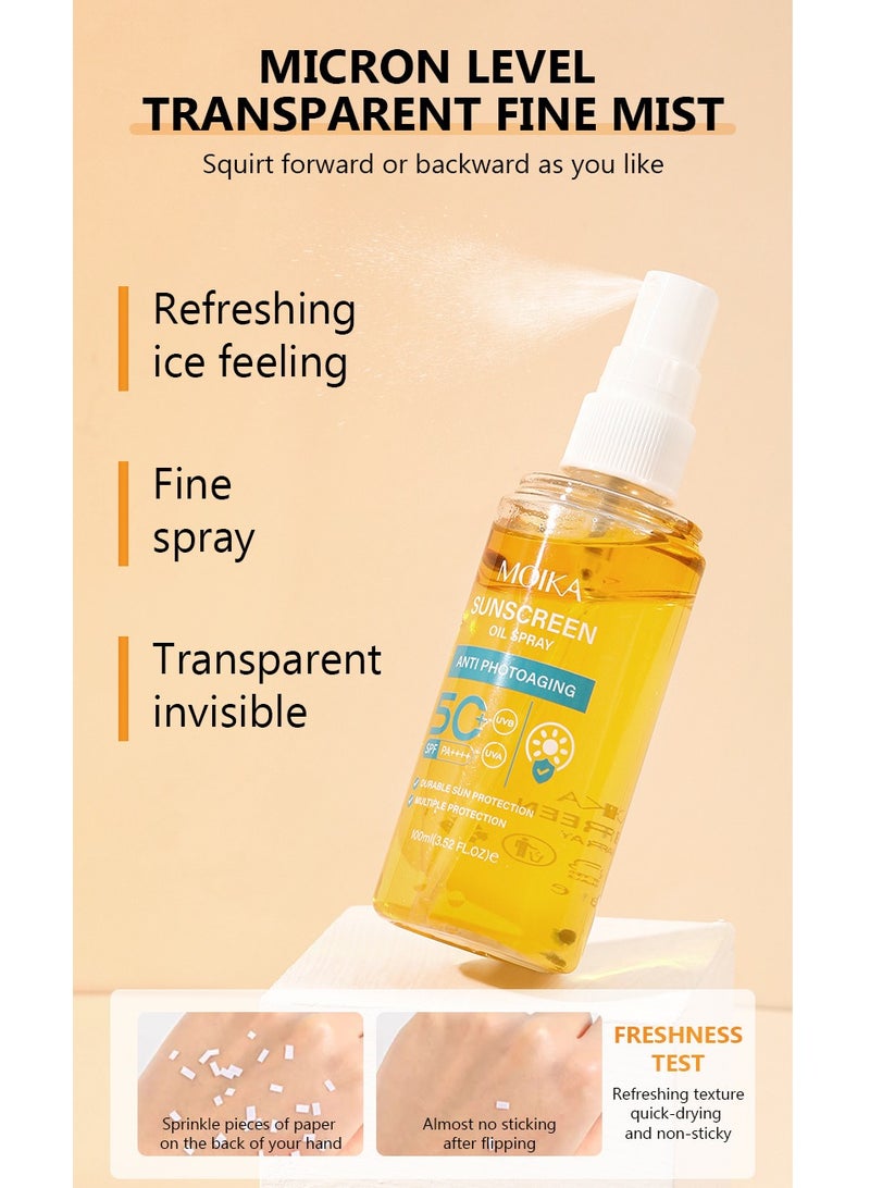 مويكا SPF50+ بخاخ زيتي منعش ومرطب وعازل للشمس للوقاية من الشمس 100 مل - Image 5