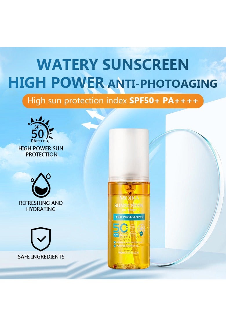 مويكا SPF50+ بخاخ زيتي منعش ومرطب وعازل للشمس للوقاية من الشمس 100 مل - Image 2