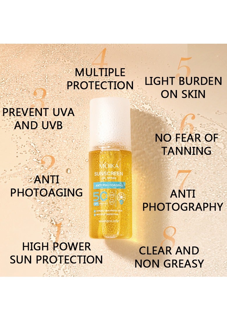مويكا SPF50+ بخاخ زيتي منعش ومرطب وعازل للشمس للوقاية من الشمس 100 مل - Image 4