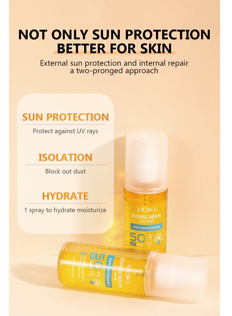 مويكا SPF50+ بخاخ زيتي منعش ومرطب وعازل للشمس للوقاية من الشمس 100 مل - Image 3