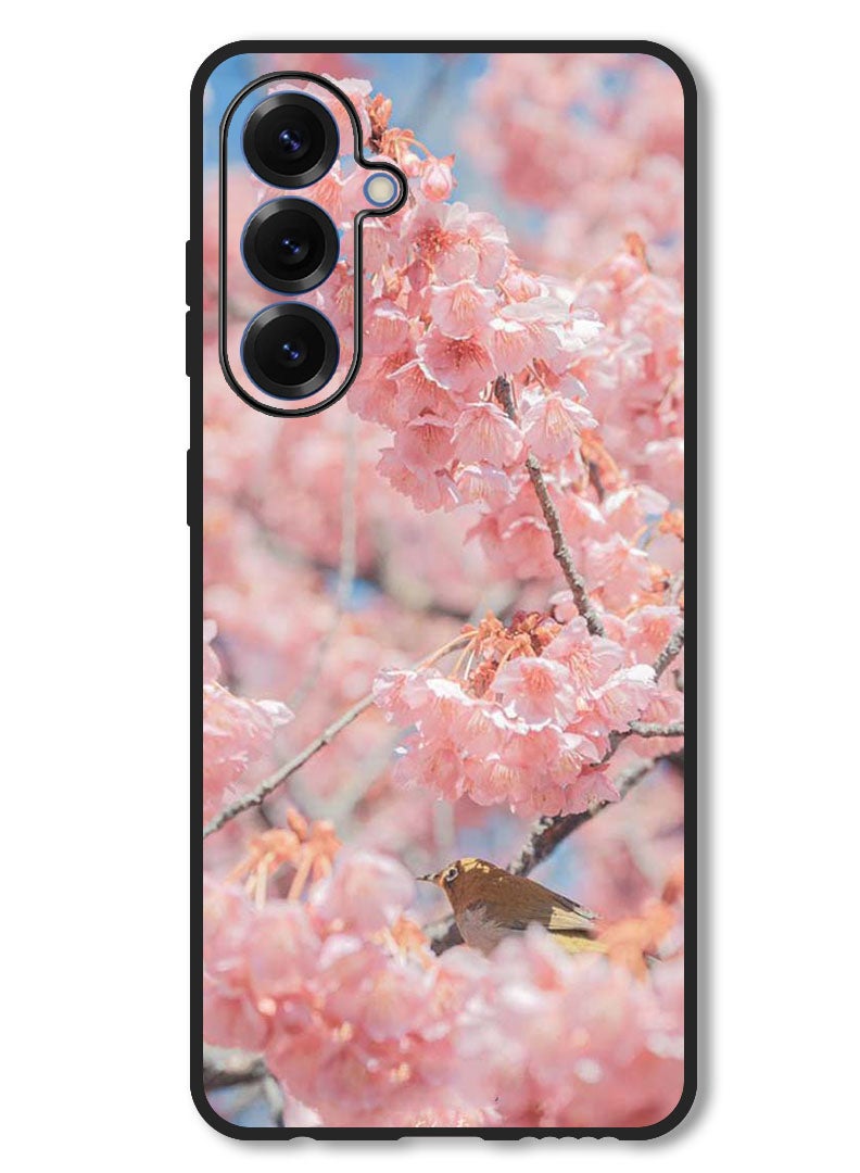 Theodor Case Compatible with Samsung Galaxy A56 Protection Shockproof Bumper Cover Pink flowers - Image 1