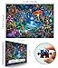 Blueforest Fantasy 1000 Piece Puzzle for Adults Enchanted Garden Night Scene with Glowing Mushrooms Challenging Art Jigsaw Puzzle 1000 Pieces Framable Wall Art 275 x 196 - Image 4