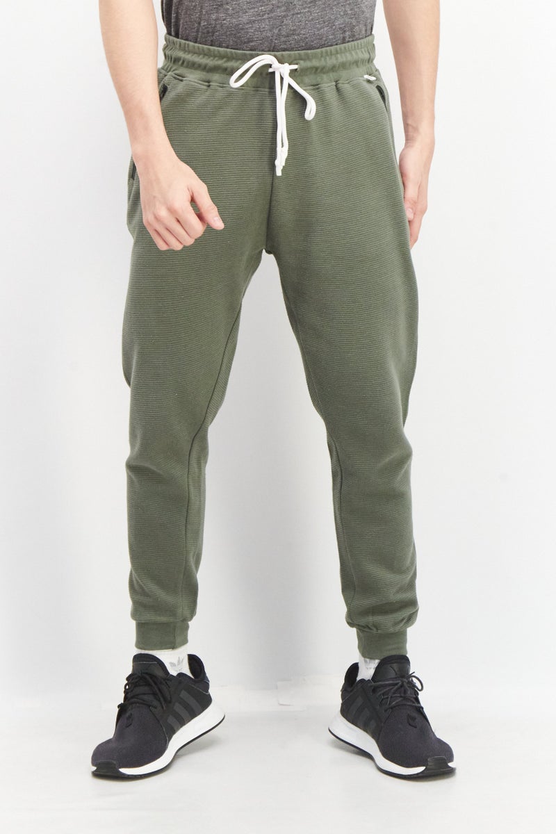 Sovereign Code Men Regular Fit Textured Drawstring Jogger Pant, Olive - Image 1