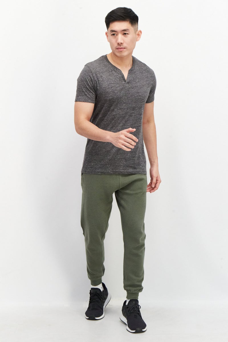 Sovereign Code Men Regular Fit Textured Drawstring Jogger Pant, Olive - Image 3