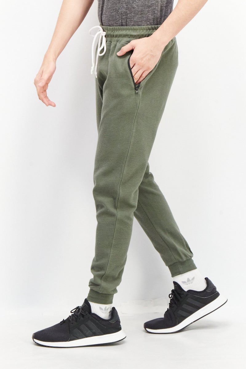Sovereign Code Men Regular Fit Textured Drawstring Jogger Pant, Olive - Image 2