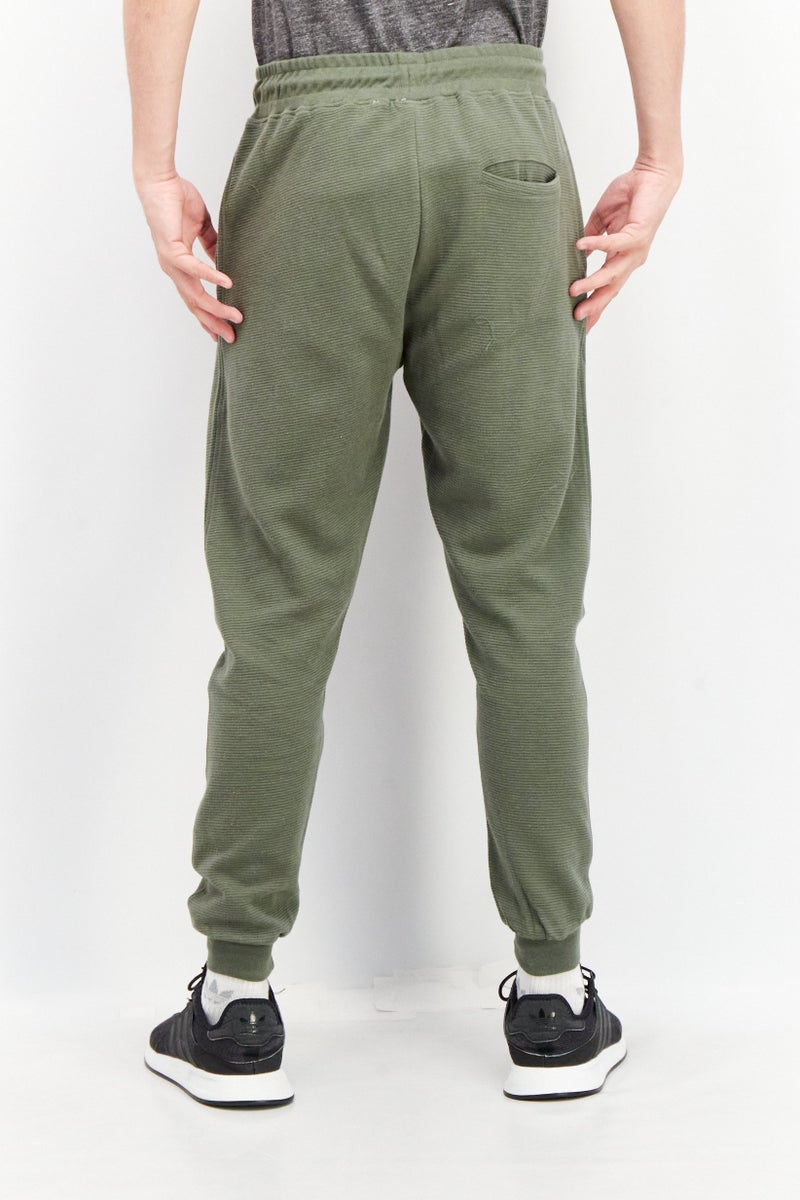 Sovereign Code Men Regular Fit Textured Drawstring Jogger Pant, Olive - Image 4