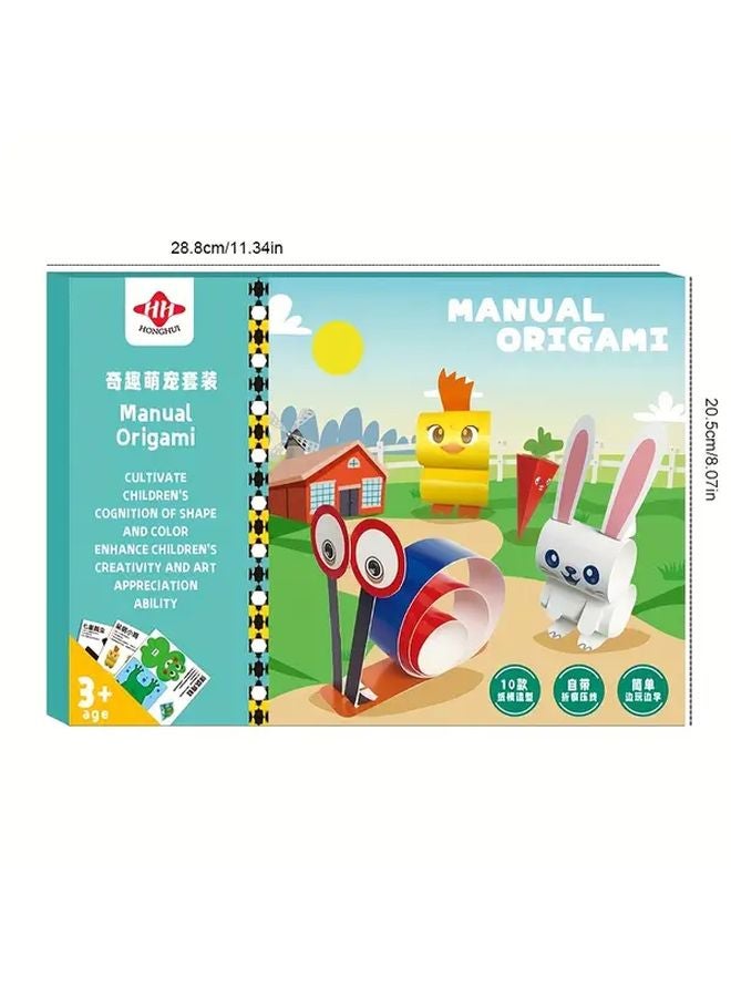 مجموعة كتاب كريتيف أوريغامي مع دليل خطوة بخطوة وصفحات مرمزة بالألوان، مجموعة أنشطة طي الورق DIY للأطفال والكبار النمط 1 - Image 3