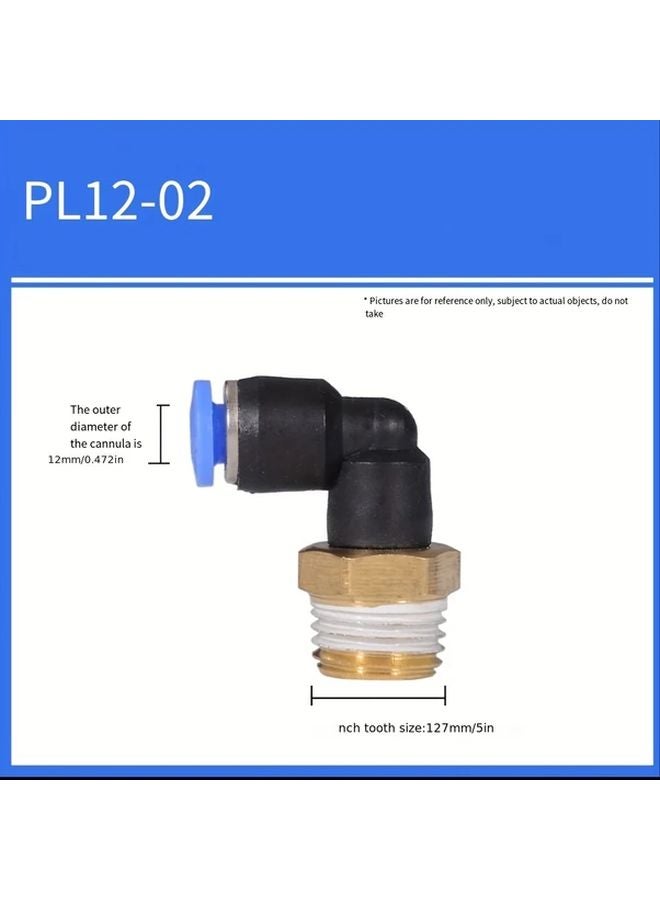 PL12 02 Model 20PCS L Shape Right Angle Elbow Quick Connector For Copper Hose Air Pipe - Image 1