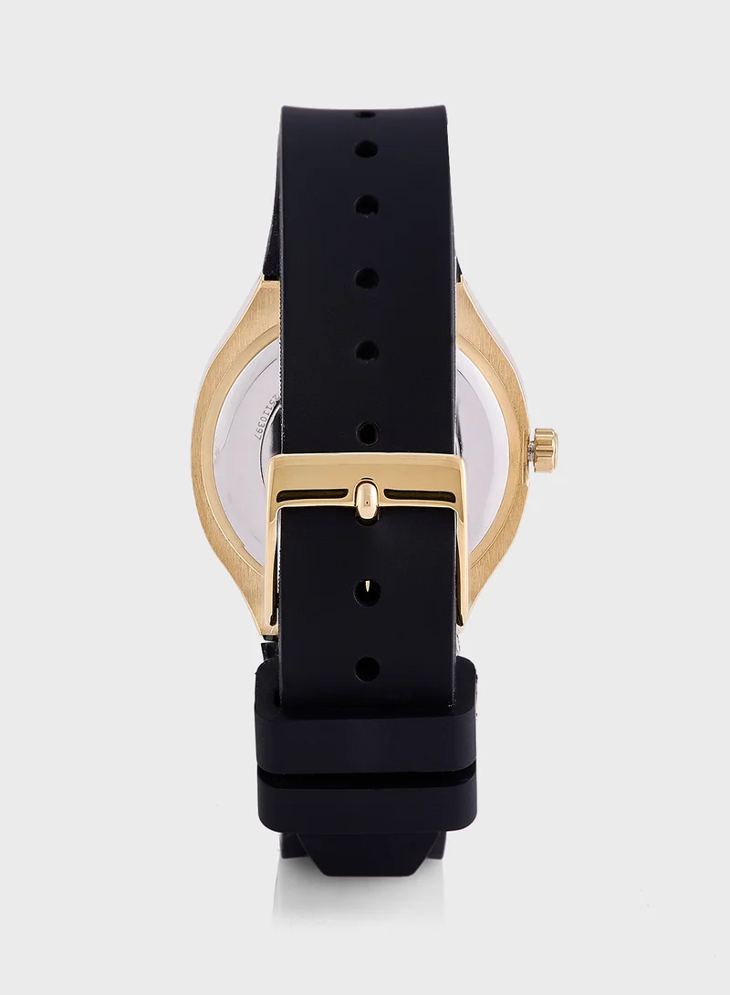 جس Eve Pu Strap Analog Watch