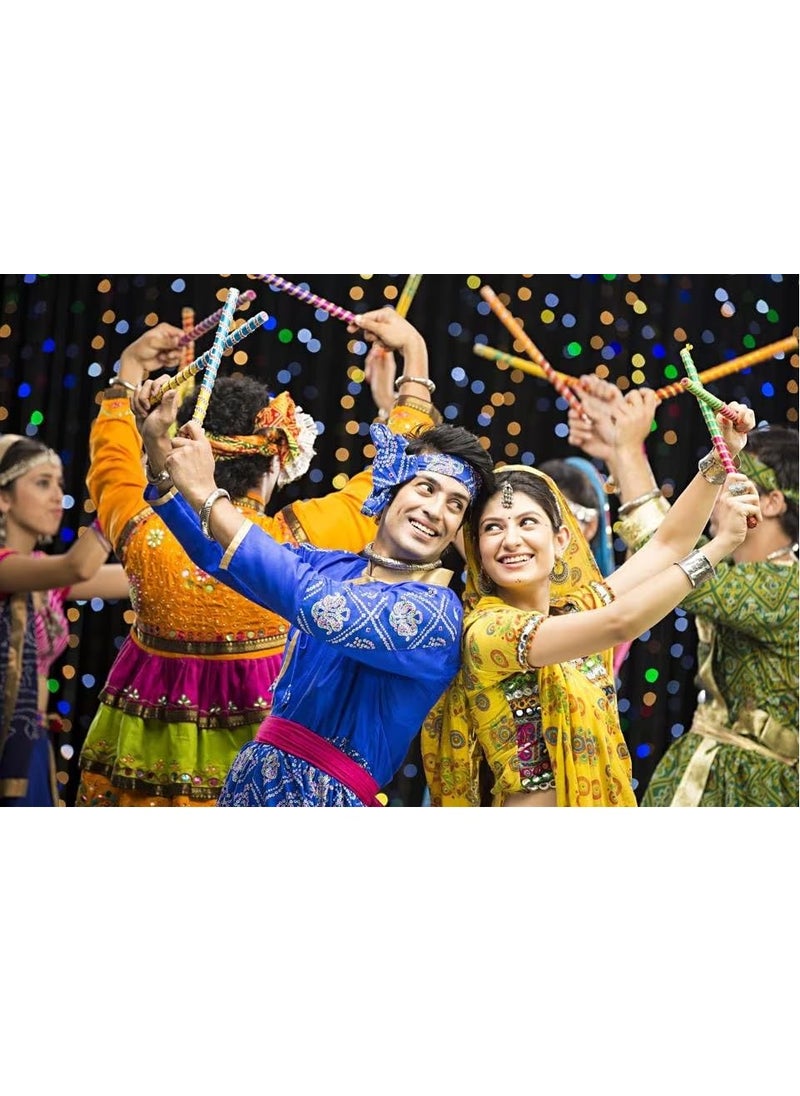 ME  YOU ME YOU Traditional Dandiya Stick for Dandiya Nights and Garba Navratri CelebrationsDandiya Sticks for Women or Couples 4 Pair Sticks  - Image 3