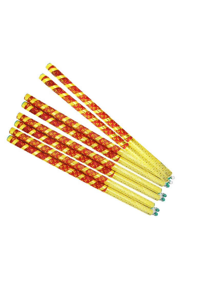 ME  YOU ME YOU Traditional Dandiya Stick for Dandiya Nights and Garba Navratri CelebrationsDandiya Sticks for Women or Couples 4 Pair Sticks  - Image 1