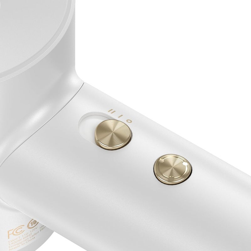 Laifen Swift Premium Ionic Hair Dryer – Golden White| World’s No.1 High-Speed, 200M Ions, 110,000 RPM, Fast Drying, Low Noise, 2 Magnetic Nozzles & Waterproof Travel Pouch - Image 3