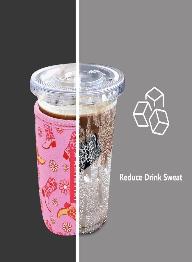 Amintiri 3 Pack Reusable Sleeve for Iced Coffee Cup, Coffee Neoprene Sleeve for Iced&Hot Drinks, Coffee Sleeve Compatible with Starbucks, Dunkin Coffee Cup. (Cowgirl) - Image 2