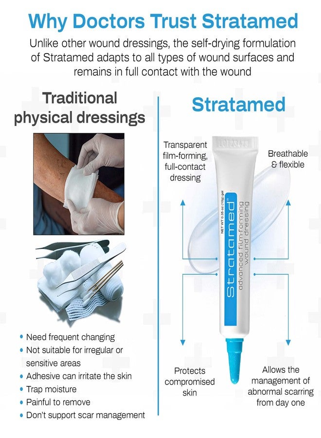 Stratamed Advanced Film-Forming Wound Dressing | Forms a Flexible Protective Layer Over Open Wounds & Damaged Skin | for Faster Healing and Early Abnormal Scar Management | 10g (0.35oz) - Image 3