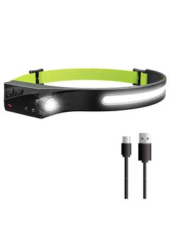 fashionhome 5 Modes Lights Outdoor Portable Waterproof USB Rechargeable Sensor Built in Battery LED Working Light Headlamp 230 Degree Wide Beam Headlight for Camping Running Hiking Fishing  - Image 1