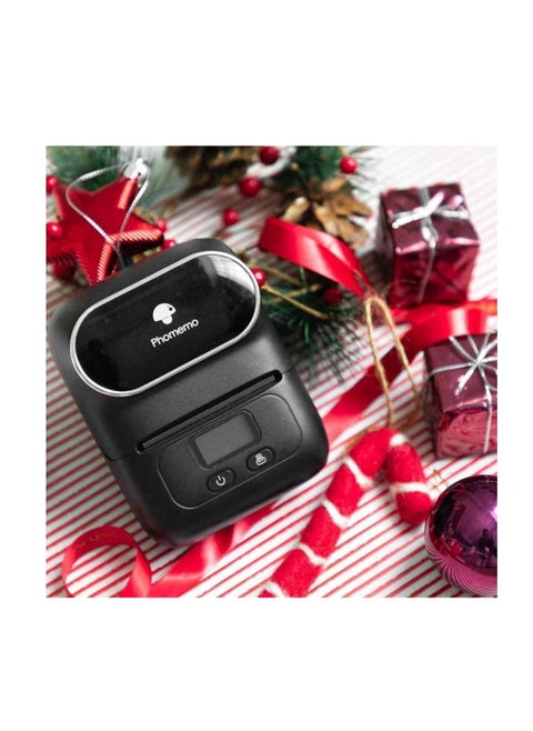 Phomemo M110 Portable Thermal Label Printer Bluetooth Connection Apply For Labeling Shipping Office Cable Retail Barcode And More Black