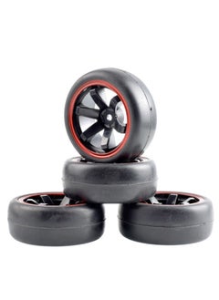 RC Remote Control Car 1 To 10 Model Car Saloon Flat Running Tire Road Racing Tire HSP94123 Flat Sports Car Universal-Color:D24 + B Hub