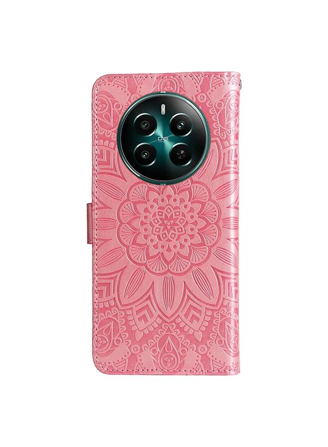 اس-توب جراب هاتف Realme 12+ مصنوع من جلد عباد الشمس المنقوش - Image 3