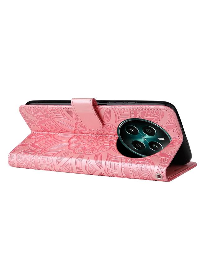 اس-توب جراب هاتف Realme 12+ مصنوع من جلد عباد الشمس المنقوش - Image 5