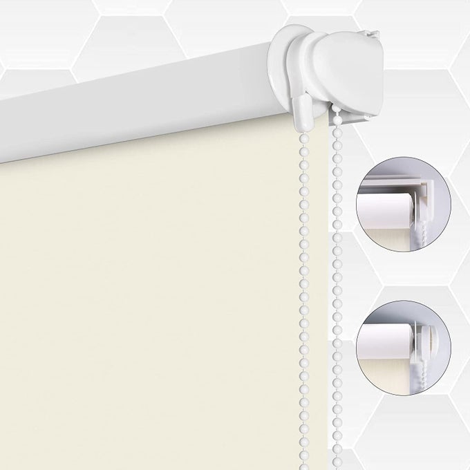 100 Blackout Waterproof Fabric Window Roller Shades Blind Thermal InsulatedUV Protectionfor BedroomsLiving RoomBathroomThe Office Easy to Install 51CM W x 200CM LBeige