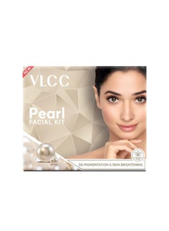 VLCC VLCC Natural Pearl Facial Kit - Single Use | Salon Like Facial at Home in Just 6-Steps | Includes Cleanser, Scrub, Cream, Face Pack & Oil Free Gels | 2.12 Oz/60g  - Image 1