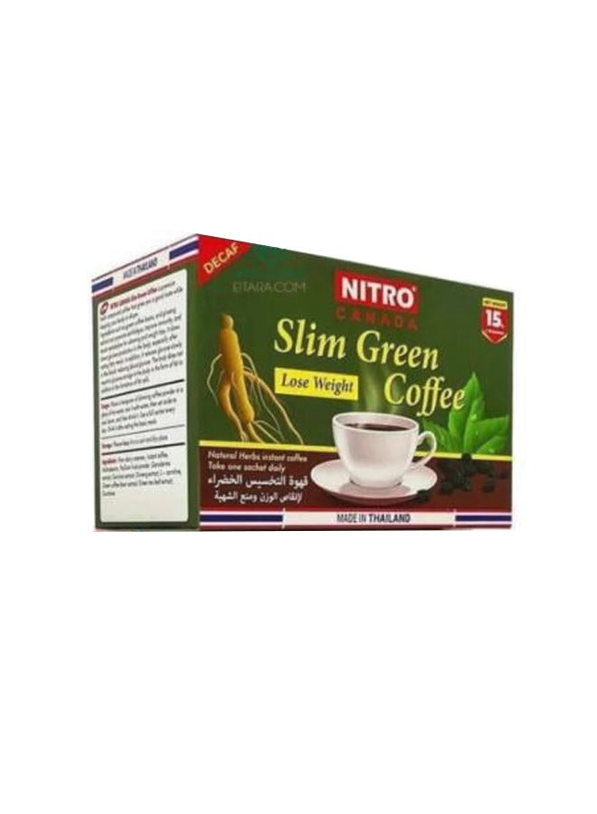 NITRO CANADA Slim Green Coffee Lose Weight 15g X12Sachets