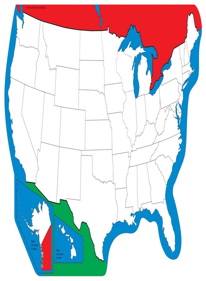 SHAPES ETC. 9” x 19” Unlabeled U.S. Practice Maps, 30 sheets in a pack for Social Studies, Geography, Map Activities, Drill and Practice, Current Event Activities, Learning Games and more - Image 1