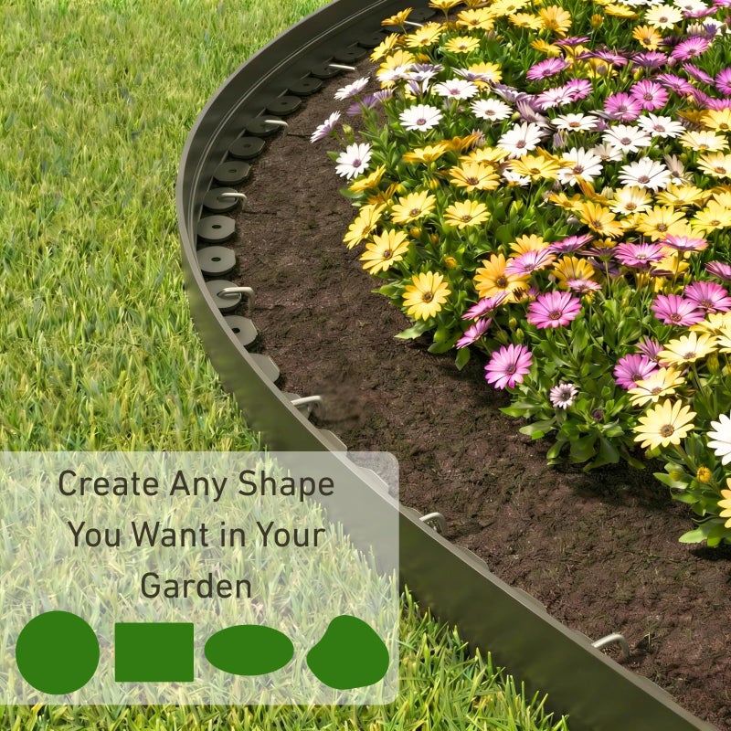 Bluepro Landscape Edging, 2 Inch 100 ft Garden Border Edging Upgraded with 150 Steel Stakes (Strong) & Reinforced Design - Durable Plastic Garden Border for Flower Beds, Lawn & Yard - Image 5
