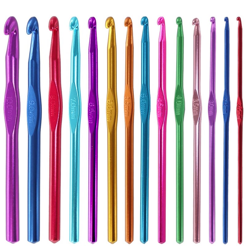 EXQUISS 18 Pairs Circular Wooden Knitting Needles Set With Colored Tube, 36 Pcs Single Pointed Bamboo Needles, 14 Pcs Aluminum Crochet Hooks Set Include Crochet Kits - Image 2