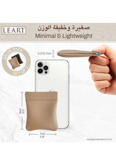 LeArt Leather Squeeze Coin Pouch for Men & Women | Coin Purse | Coin Holder | For Coins, Keys, Earphones, Cards, AirPods, Rosary | Great Gifting Option (Black & Tan | Set of 2)  - Image 4