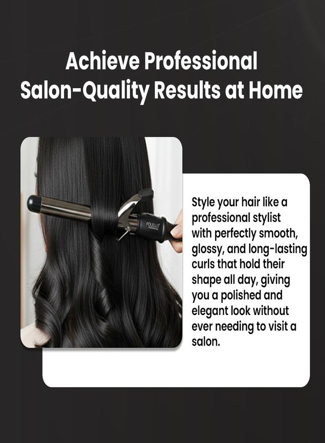 FOLELLO - Wave 25 - Curling Tong for Professionals, Salons and Home Use - Ergonomic Design & Comfortable Grip - Hair Curling, Styling - 25MM Barrel, Black - Image 4