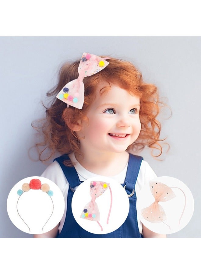 إسكدنيا مجموعة اكسسوارات شعر 6 قطع مع رباط رأس مزين بقوس رومانسي ومشابك شعر - Image 3