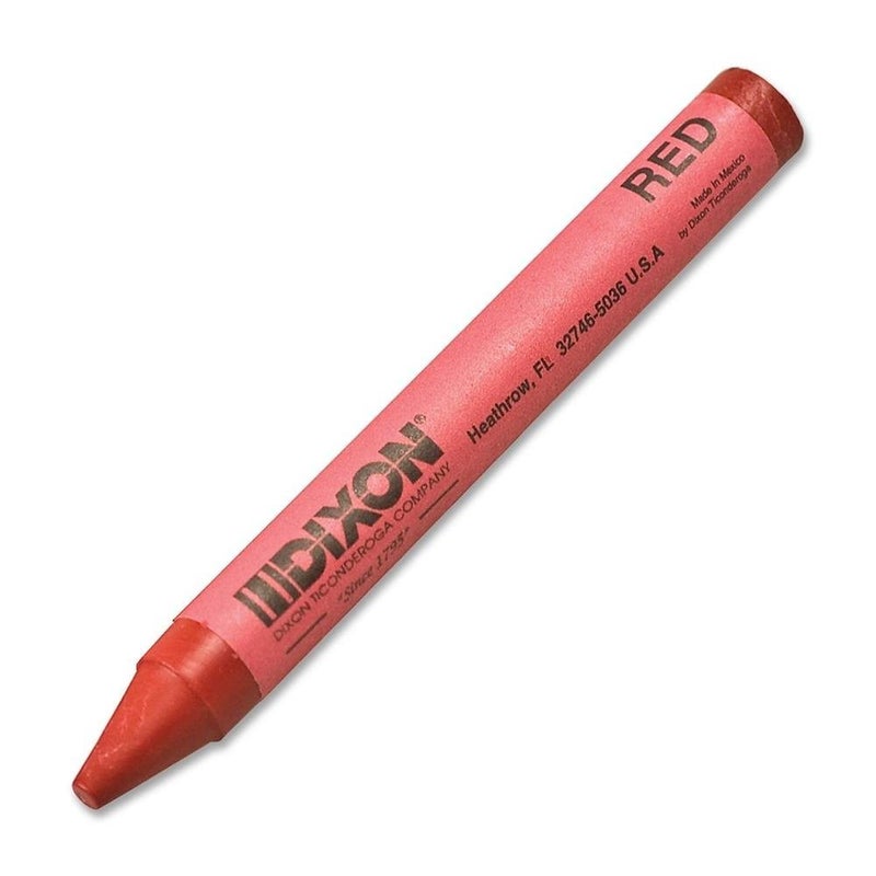 DIXON Industrial Round American Marking Crayons, Red, 12 Count (Pack of 1) (05010) - Image 2
