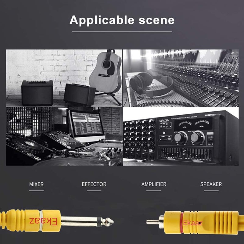 EKAAZ RCA to 1/4 Cable, Quarter inch TRS Jack to RCA (2 Jack 6.35mm Stereo to 2 RCA Jack) Audio Y Splitter Cable Insert Cable (5 Meter) - Image 5
