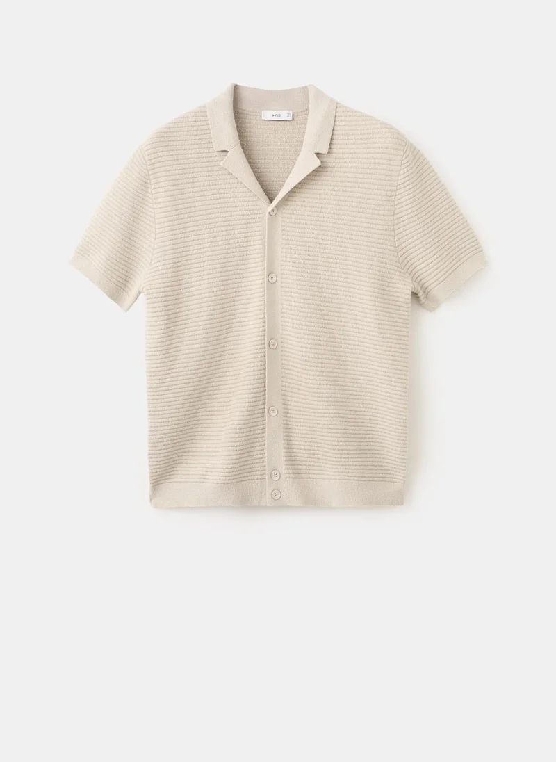 Mango Man  Knit shirt with bowling collar for Men | Best Price UAE