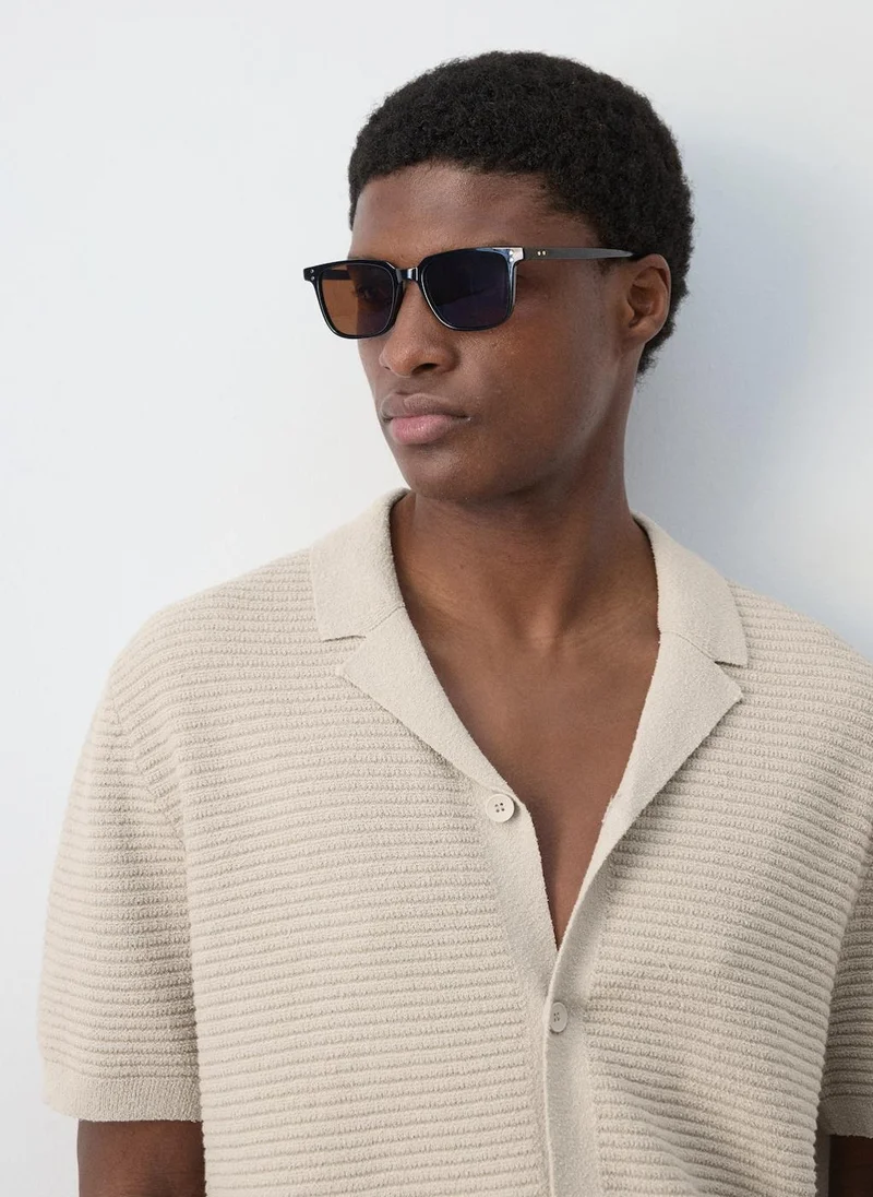 Mango Man  Knit shirt with bowling collar for Men | Best Price UAE