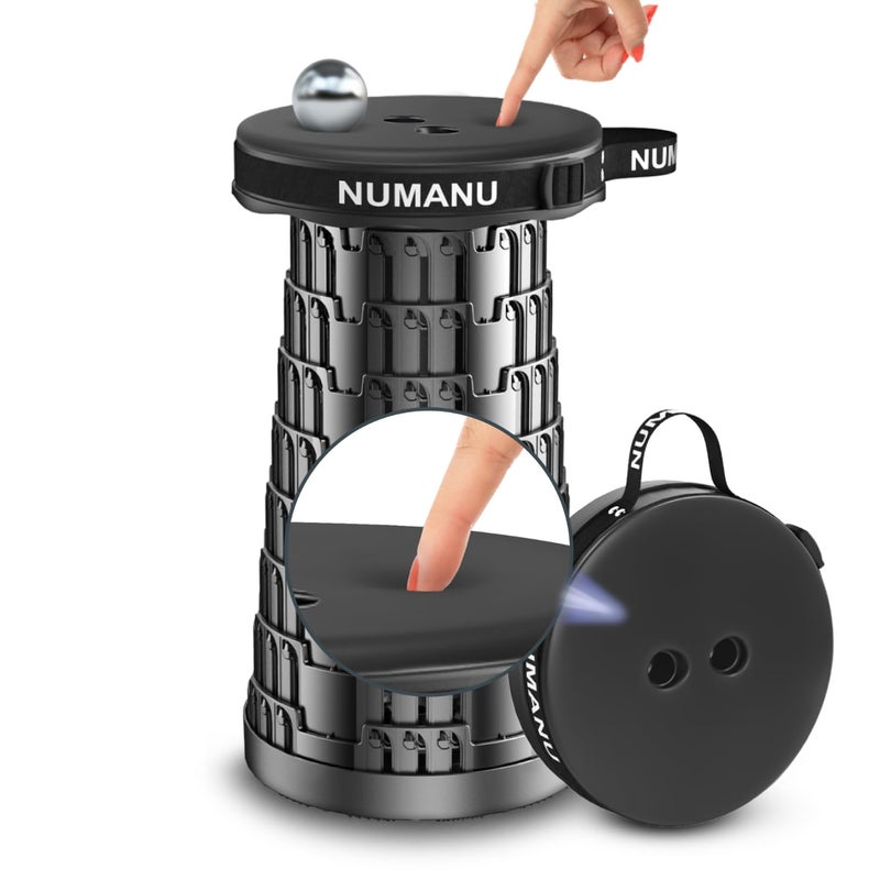 NUMANU كرسي قابل للطي مع وسادة NUMANU 2026 المحسن، سعة قصوى 620 رطل، ارتفاع قابل للتعديل من 2.5" إلى 18"، كرسي محمول قابل للطي للبالغين، مقعد تلسكوبي قابل للسحب أو مسند قدم - Image 1