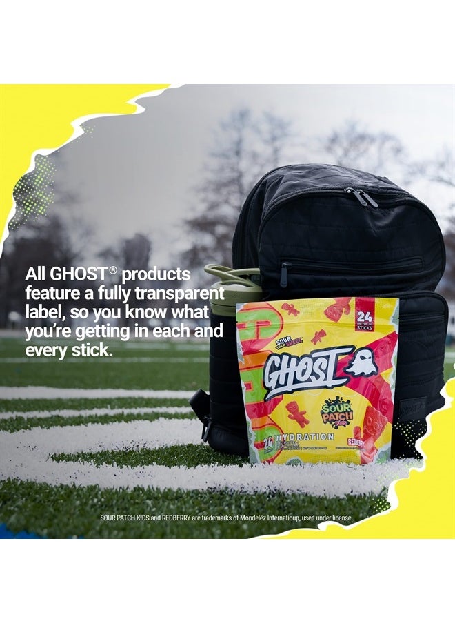 Ghost Hydration Packets, Sour Patch Kids Redberry, 24 Sticks, Electrolyte Powder - Drink Mix Supplement with Magnesium, Potassium, Calcium, Vitamin C - Vegan, Free of Soy, Sugar & Gluten  - Image 5