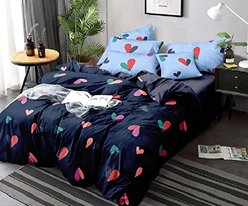 Laying Style™ Glace Cotton Printed Double Bed Duvet Cover Set (90 x 100 Inches) - Image 1