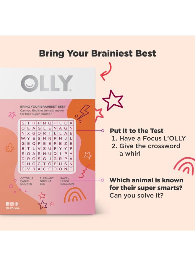 OLLY Focus Buddies L'OLLY Pops, Cognizin, Vitamins B6 and B12, Omega-3 ALA, Supports Focused Attention and Healthy Brain Function,* Kids 4+ Dietary Supplement, Watermelon Strawberry Flavored, 25 Count - Image 5