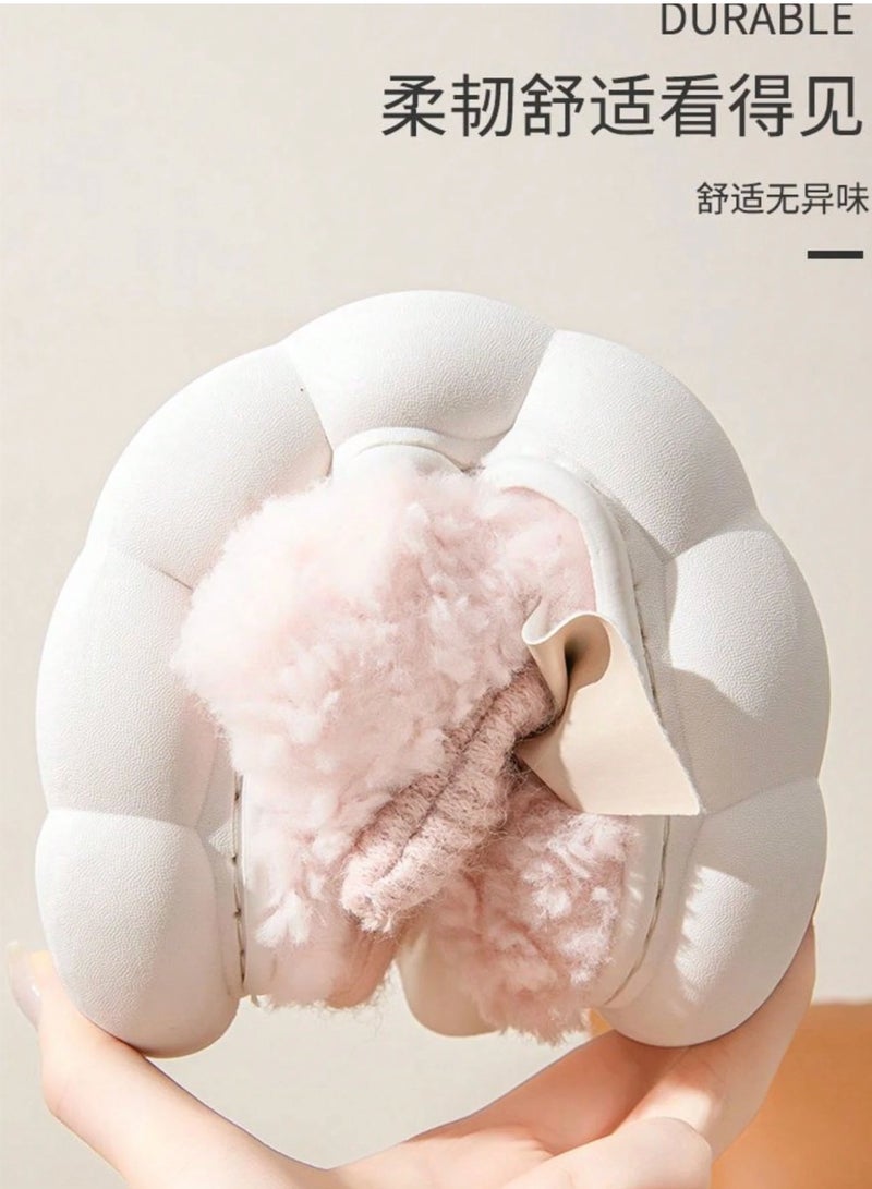 Shein Women's Bow Knot Plush Indoor Slippers Soft Sole Warm Fuzzy House Shoes Anti-Slip Casual Bedroom Home Wear Autumn Winter - Image 3