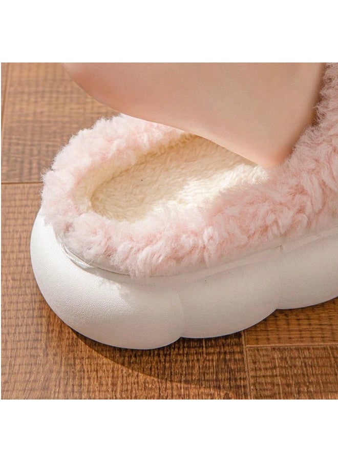 Shein Women's Bow Knot Plush Indoor Slippers Soft Sole Warm Fuzzy House Shoes Anti-Slip Casual Bedroom Home Wear Autumn Winter - Image 5