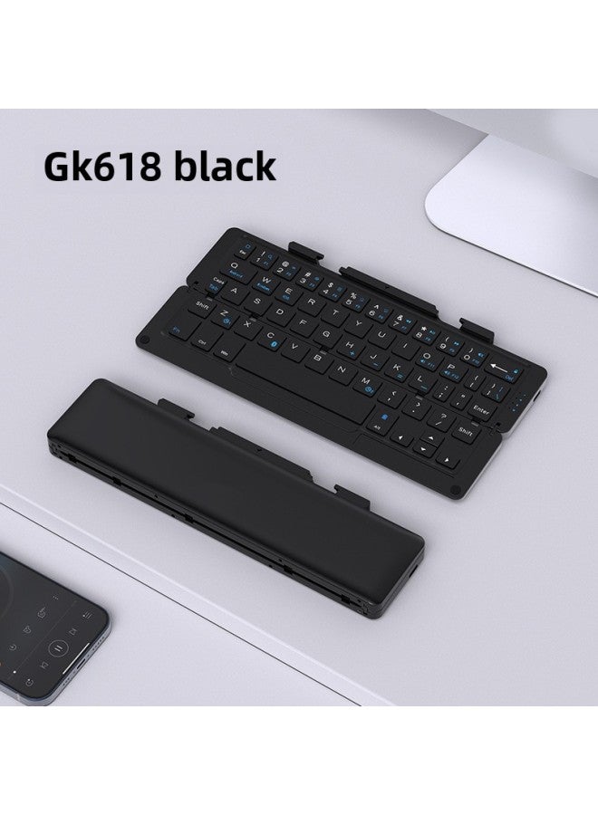 Geyes Direct Aluminum Alloy Wireless Bluetooth Folding Keyboard Explosions Special For Gifts-Color:Black-Product Type:Dual Channel - Image 1