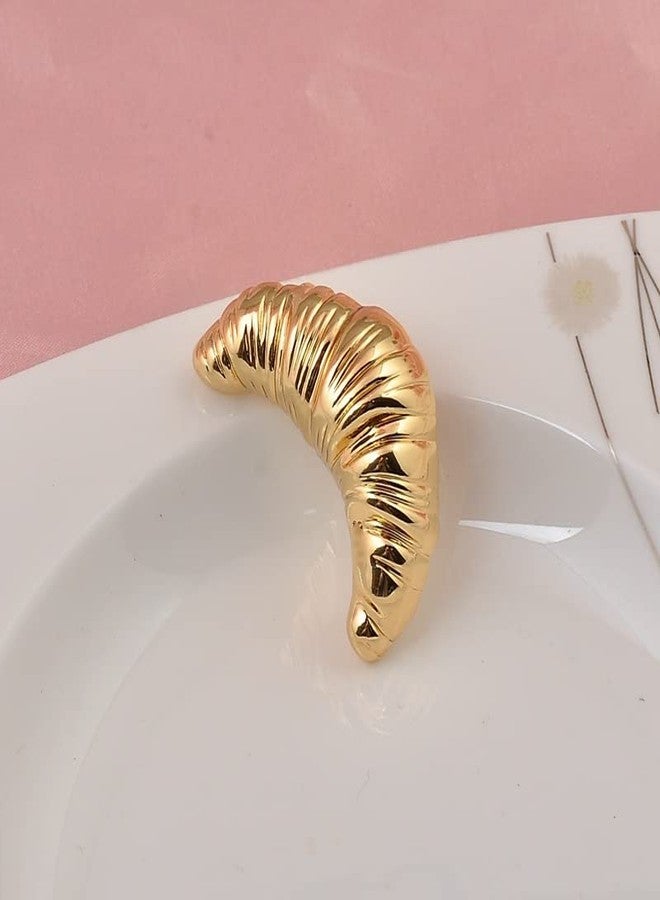 POYAMUSE Funny Croissant Brooch Pin - Trendy Croissant Brooch Accessory for Girls, Teens, Women, and Men-gold - Image 5