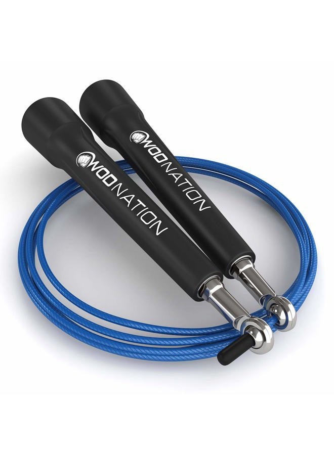 WOD Nation Speed Jump Rope - Blazing Fast Jumping Ropes - Endurance Workout for Boxing, MMA, Martial Arts or Just Staying Fit + FREE Skipping Training Included - Adjustable for Men, Women and Children - Image 2
