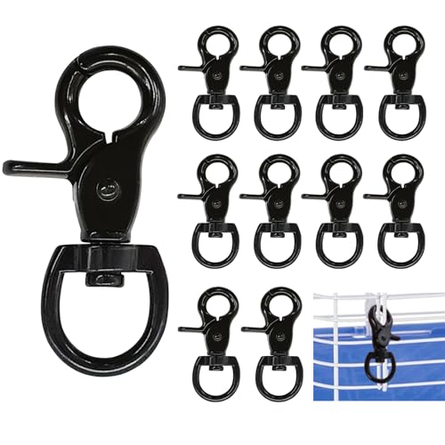 Autokcan 10PCS Trigger Snap Hooks 2.32'' x 0.82'' Zinc Alloy Black Swivel Snap Hooks Heavy Duty Metal Lanyard Clips Hardware for Dog Leash Purse Bag Clips Cages (10) - Image 1