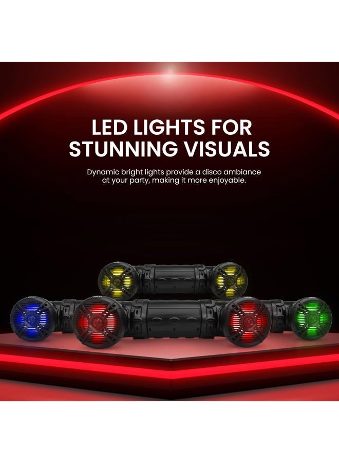 Pyle Bluetooth Speakers 800 Watt 6.5 Inch Amplified Sound System with Multi-Color LED Lights, Waterproof Marine Bluetooth Wireless Speakers with Weatherproof Design, Ideal for Outdoor and Vehicle Use - Image 5