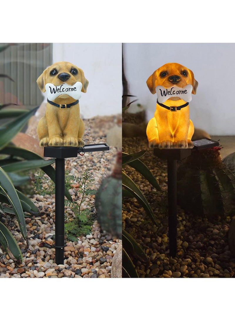 Loquat 2 Pieces Dog Shaped Solar LED Lights Effect Garden Light Auto On OR Off Dust To Dawn Outdoor Waterproof Landscape Decoration Solar Powered Security Torch Light - Image 1