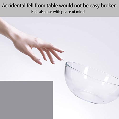FOYO 8-inch Round Tempered Glass Bowl for Mixing Salad or Cereal, Set of 2 - Image 2